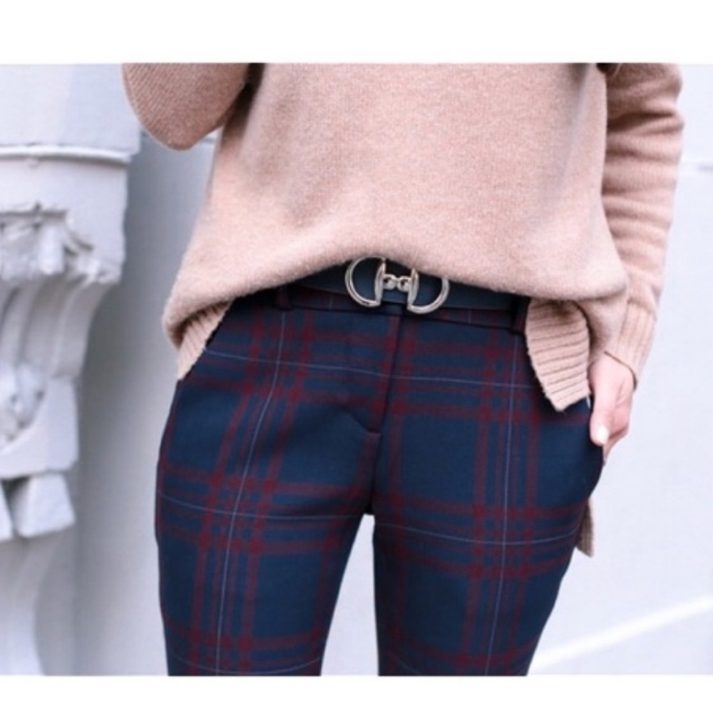 NWT LOFT Marisa Skinny Plaid Pants 4
